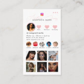 Influencer Photo Feed Social Media QR Code Roze Visitekaartje (Achterkant)