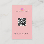 Influencer Photo Feed Social Media QR Code Roze Visitekaartje (Voorkant)