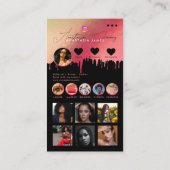 Influencer Photo Feed Social Media QR Code Roze Visitekaartje (Achterkant)