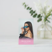 Influencer Photo Social Media Beauty 2 QR-codes Visitekaartje (Staand voorkant)