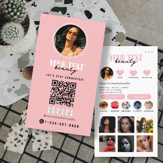 Influencer Photo Social Media QR Code Sjabloon Visitekaartje