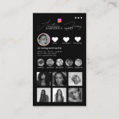 Influencer Photos Black White Social Media QR Code Visitekaartje (Achterkant)