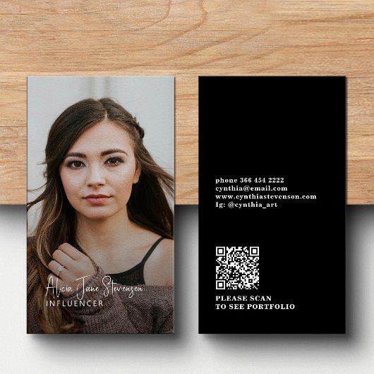Influencer profiel foto QR code Visitekaartje