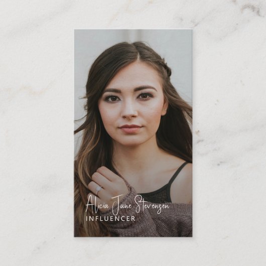 Influencer profiel foto QR code Visitekaartje (Voorkant)