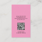 Influencer QR code social media foto roze Visitekaartje (Achterkant)