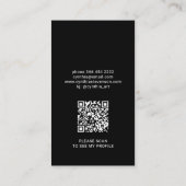 Influencer QR code social media foto zwart Visitekaartje (Achterkant)
