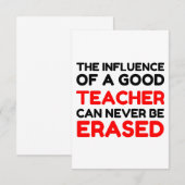 INFLUENTIE VAN EEN LERER BEDANKKAART (Voorkant / Achterkant)