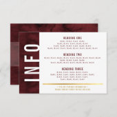 INFO DETAILS vet blok moderne rode kastanjebruin g RSVP Kaartje (Voorkant / Achterkant)