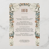 Info & Details  Victoriaans Bloemen Bruiloft Folie Uitnodiging (Voorkant)