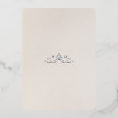 Info & Details  Victoriaans Bloemen Bruiloft Folie Uitnodiging (Achterkant)