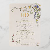 Info & Details  Victoriaans Bloemen Bruiloft Folie Uitnodiging (Voorkant)