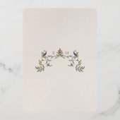 Info & Details  Victoriaans Bloemen Bruiloft Folie Uitnodiging (Achterkant)