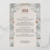 Info & Details Vintage Victoriaanse Bloem Bruiloft Folie Uitnodiging (Voorkant)