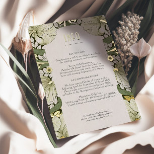 Info & Details Warm Salie Groen Folie Bruiloft Uitnodiging