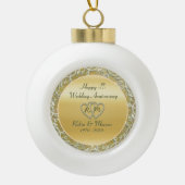 Info Jubileum/bruiloft invoegen Keramische Bal Ornament (Voorkant)