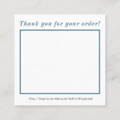 Info over bedankt en bestellen Visitekaartje (Achterkant)