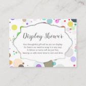 Info over kleurrijke poka Dots Baby "Display Showe Informatiekaartje (Voorkant)