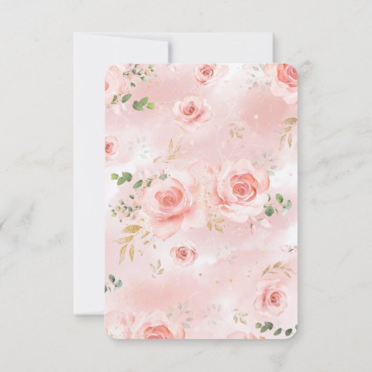 Info voor bruiloft en details Gold & Blush Kaart (Achterkant)