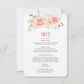 Info voor bruiloft en details Gold & Blush Kaart (Voorkant)