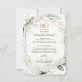 Info voor bruiloft en details Gold en groen Kaart (Voorkant)