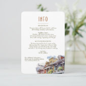 Info voor bruiloft en Details New Orleans Invita Kaart (Staand voorkant)