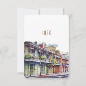 Info voor bruiloft en Details New Orleans Invita Kaart (Achterkant)