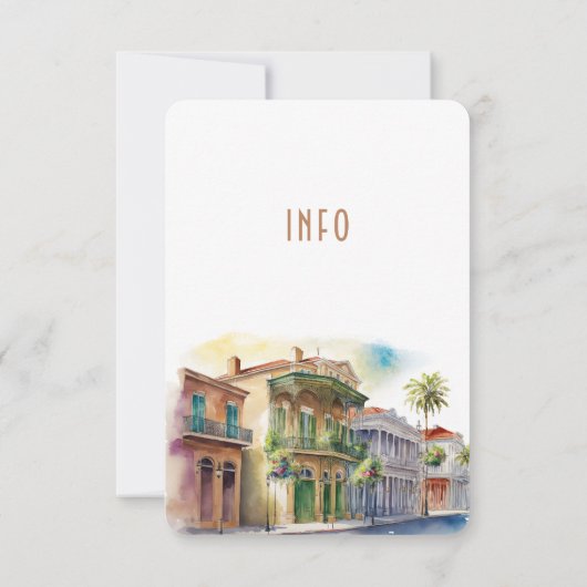 Info voor bruiloft en Details New Orleans Kaart (Achterkant)