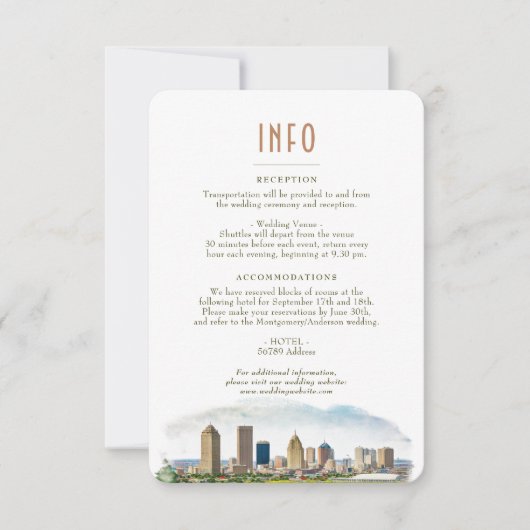 Info voor bruiloft en Details New Orleans Kaart (Voorkant)