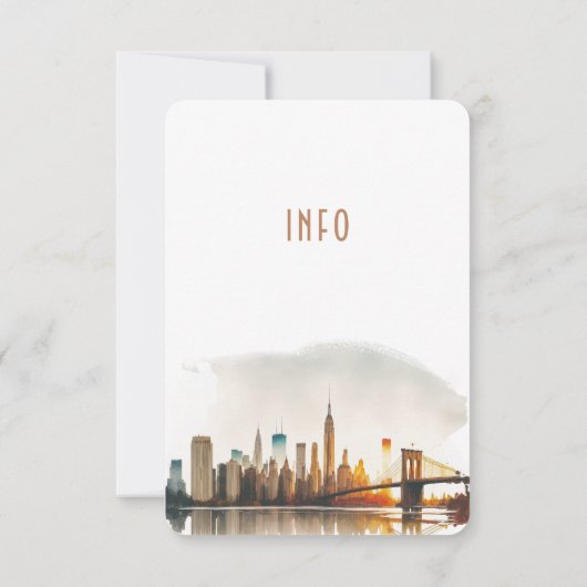 InFO voor bruiloft en Details New York Uitnodiging (Achterkant)