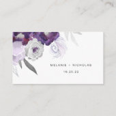 Info website van Trendy Paars Silver Floral bruilo Informatiekaartje (Achterkant)