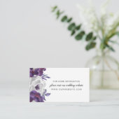 Info website van Trendy Paars Silver Floral bruilo Informatiekaartje (Staand voorkant)