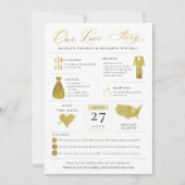 Infografisch sparen de Datum Faux Gold Foil Save The Date (Voorkant)