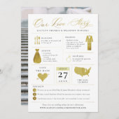 Infografisch sparen de Datum Faux Gold Foil Save The Date (Voorkant / Achterkant)