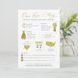Infografisch sparen de Datum Faux Gold Foil Save The Date