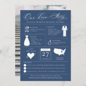 Infografisch sparen het Datumliefdesverhaal Save The Date (Voorkant / Achterkant)