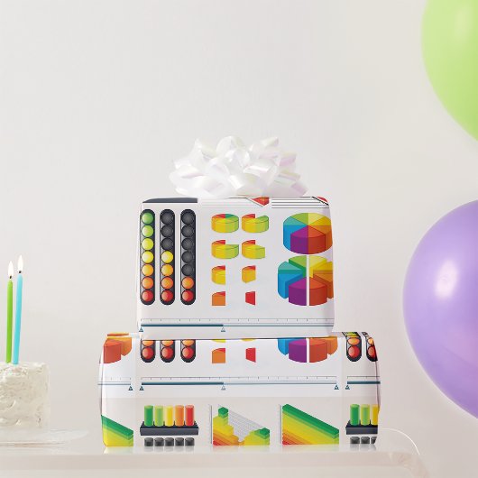 Infografische elementen en datavisualisatie cadeaupapier