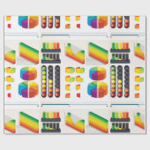 Infographic-elementen en datavisualisatie cadeaupapier (Vlak)