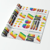 Infographic-elementen en datavisualisatie cadeaupapier (Uitgerold)