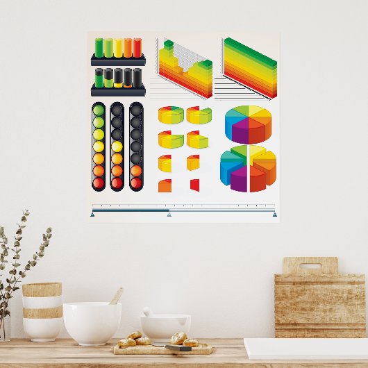 Infographic-elementen en datavisualisatie poster (Keuken)