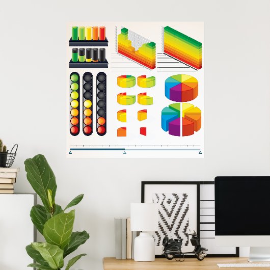 Infographic-elementen en datavisualisatie poster (Thuiskantoor)