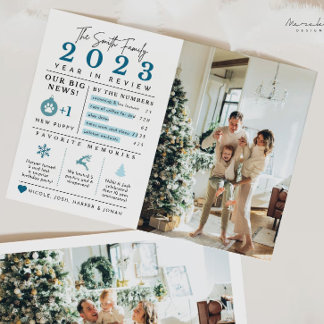 Infographic Kerstkaart met hoogtepunten van het ja