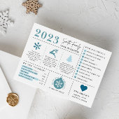 Infographic kerstkaart met hoogtepunten van het ja