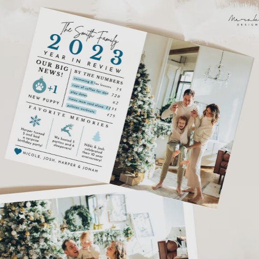 Infographic Kerstkaart met overzicht vakantiejaar