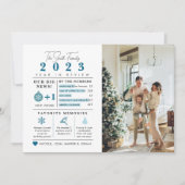 Infographic Kerstkaart met overzicht vakantiejaar (Voorkant)