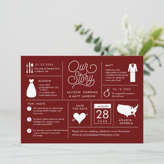 Infographic Save the Date Verloving Notice (Staand voorkant)