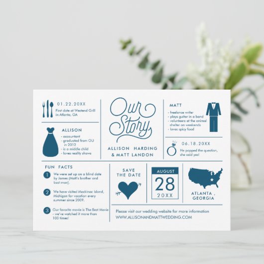 Infographic Save the Date Verloving Notice (Staand voorkant)