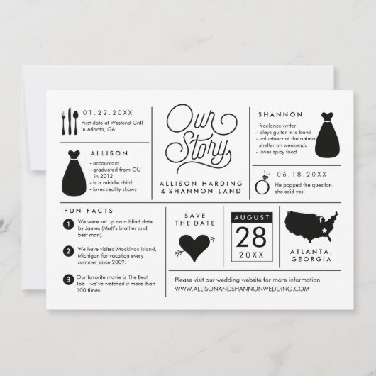 Infographic Save the Date Verloving Notice (Voorkant)