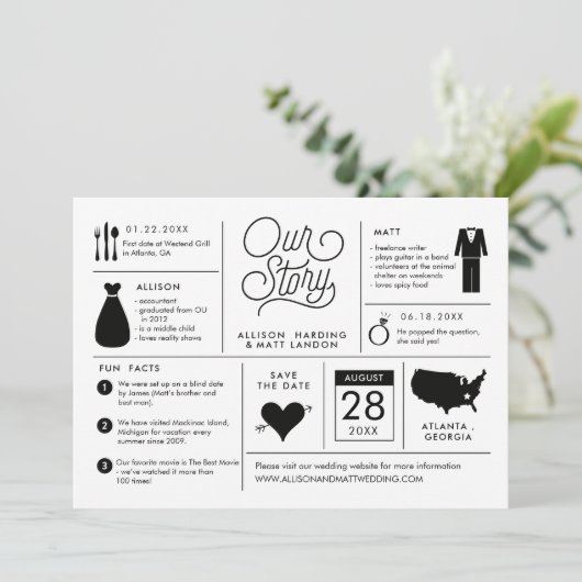 Infographic Save the Date Verloving Notice (Staand voorkant)