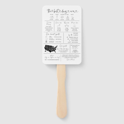 Infographic Trouwprogramma Hand Fan Handwaaier (Achterkant)