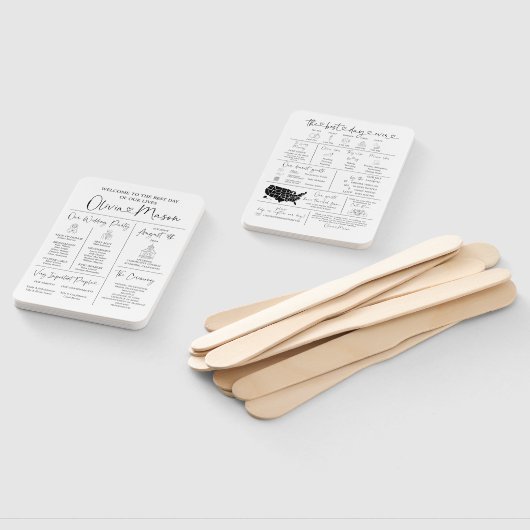 Infographic Trouwprogramma Hand Fan Handwaaier (Niet-gemonteerd)